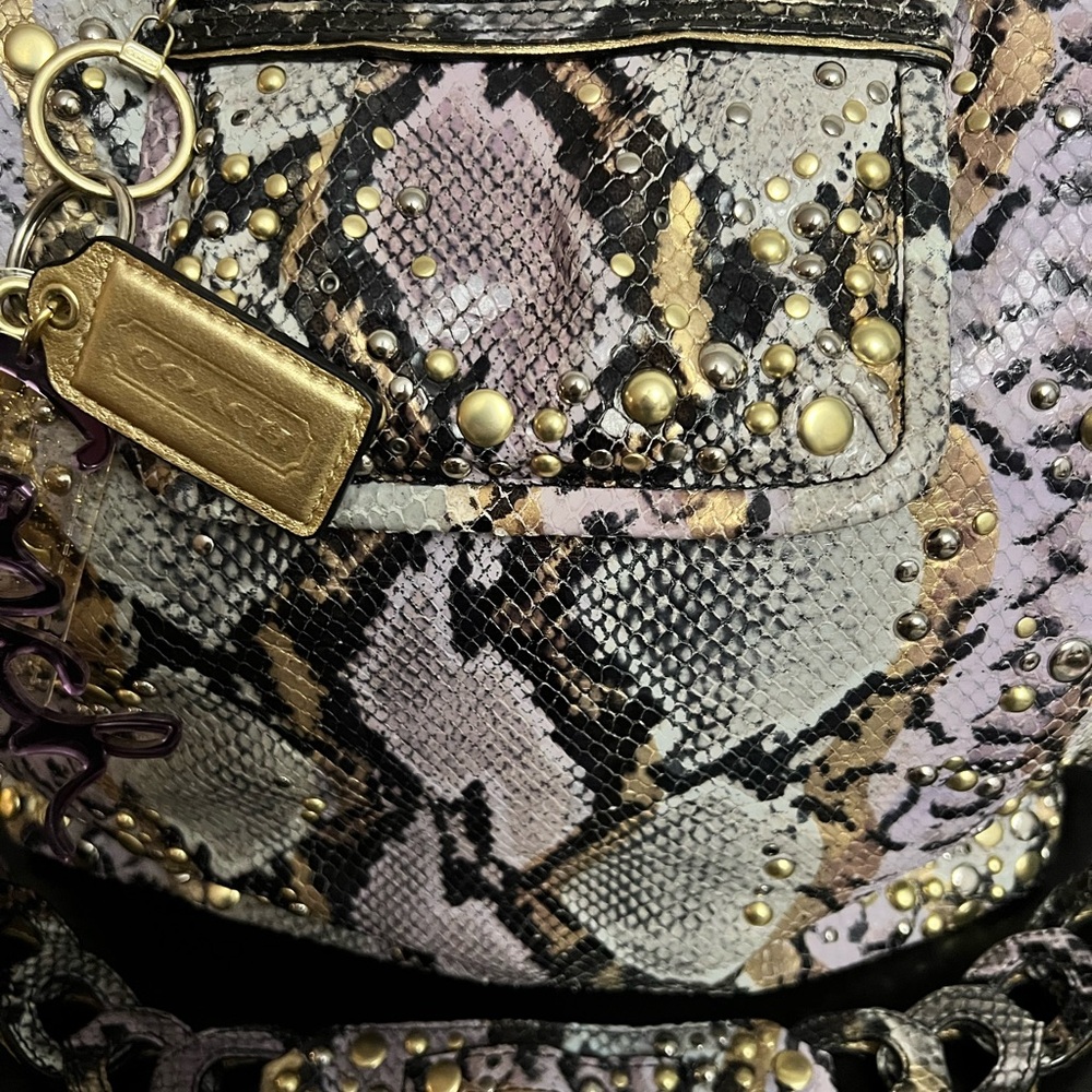 Coach Poppy Python Embossed Leather Bag - Picture 10 of 16